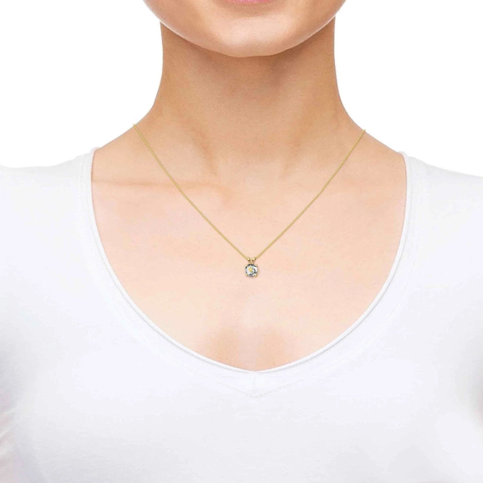 Capricorn Sign, Sterling Silver Gold Plated (Vermeil) Necklace, Swarovski