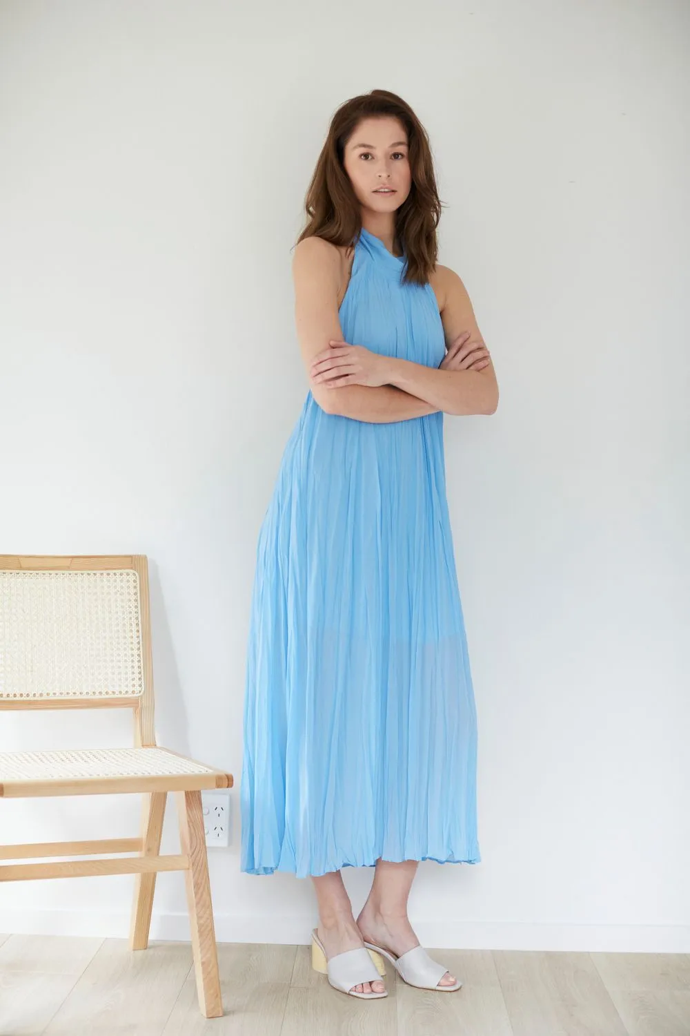 Cascade Crush Gown Sky Blue