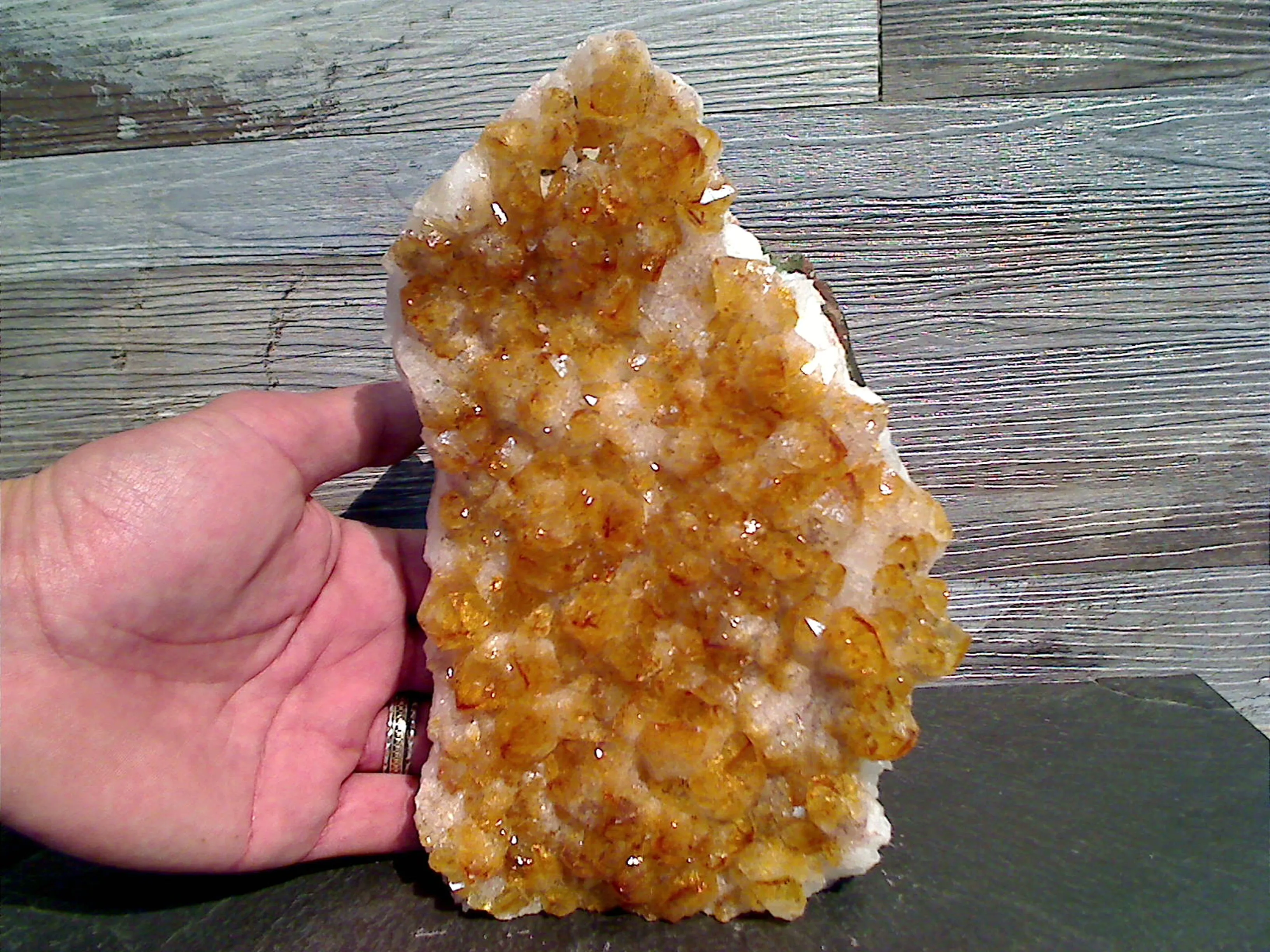 Citrine 8"H x 5"W x 2.25"D Cut Base Specimen