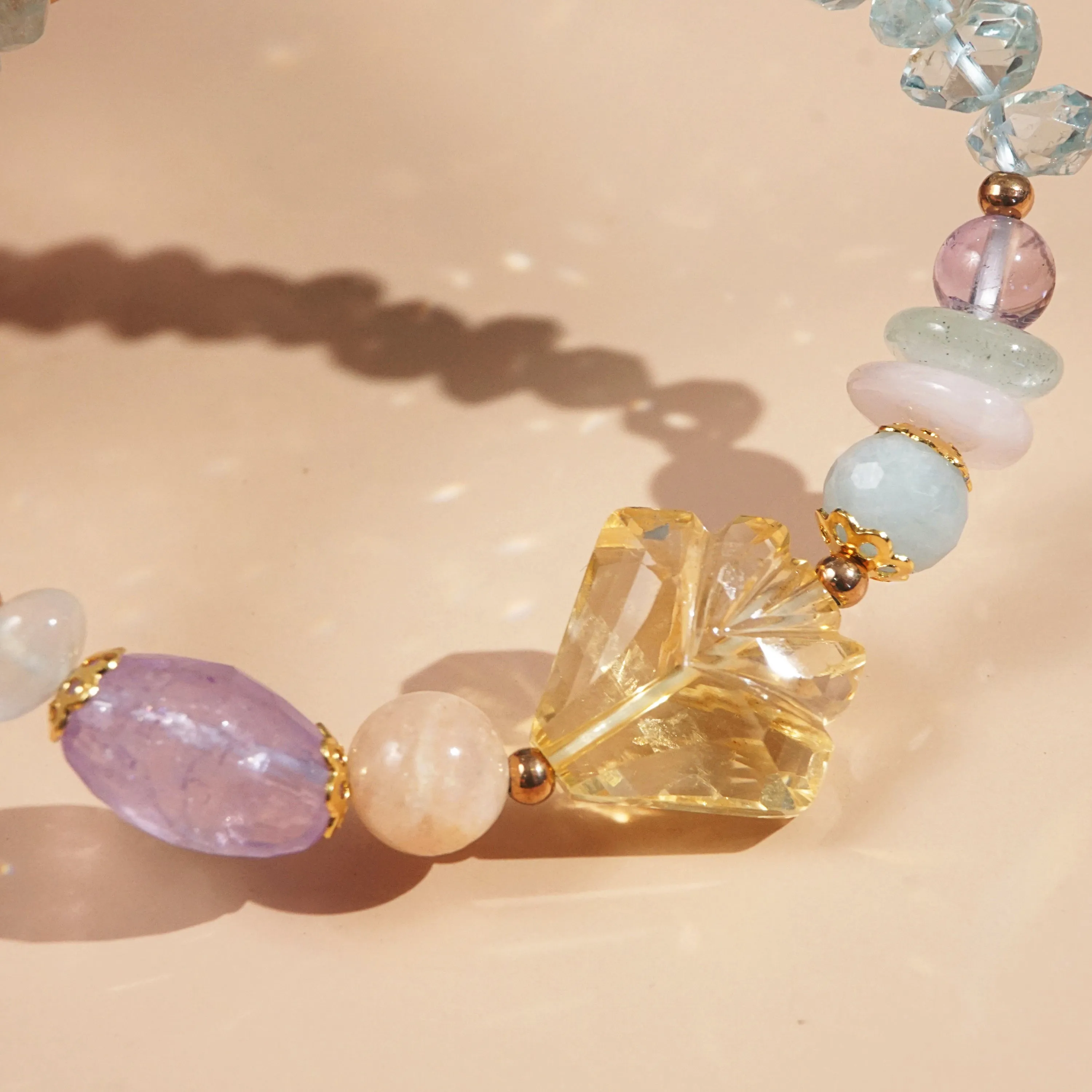 Citrine, Amethyst, Beryl, Moonstone and Aquamarine
