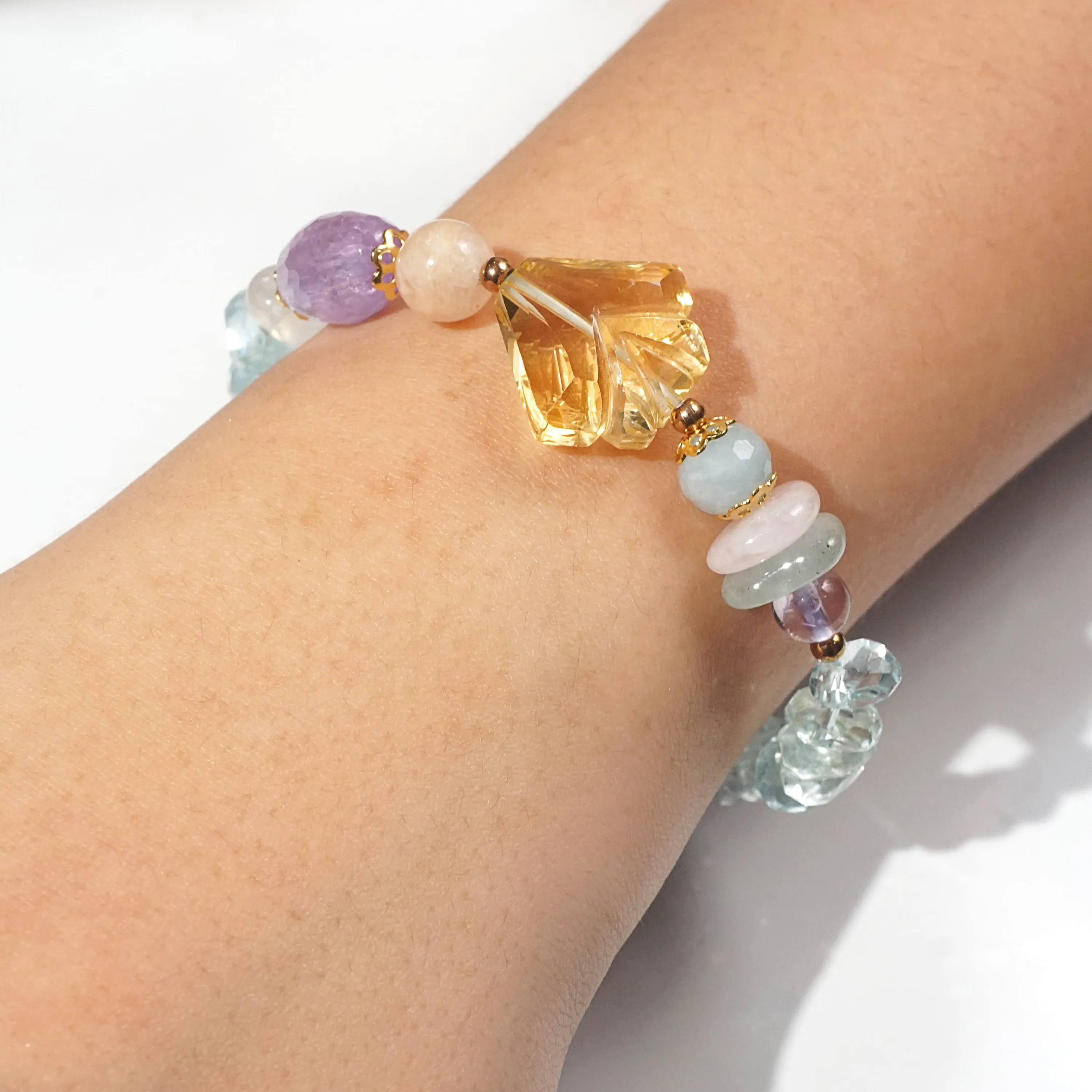 Citrine, Amethyst, Beryl, Moonstone and Aquamarine