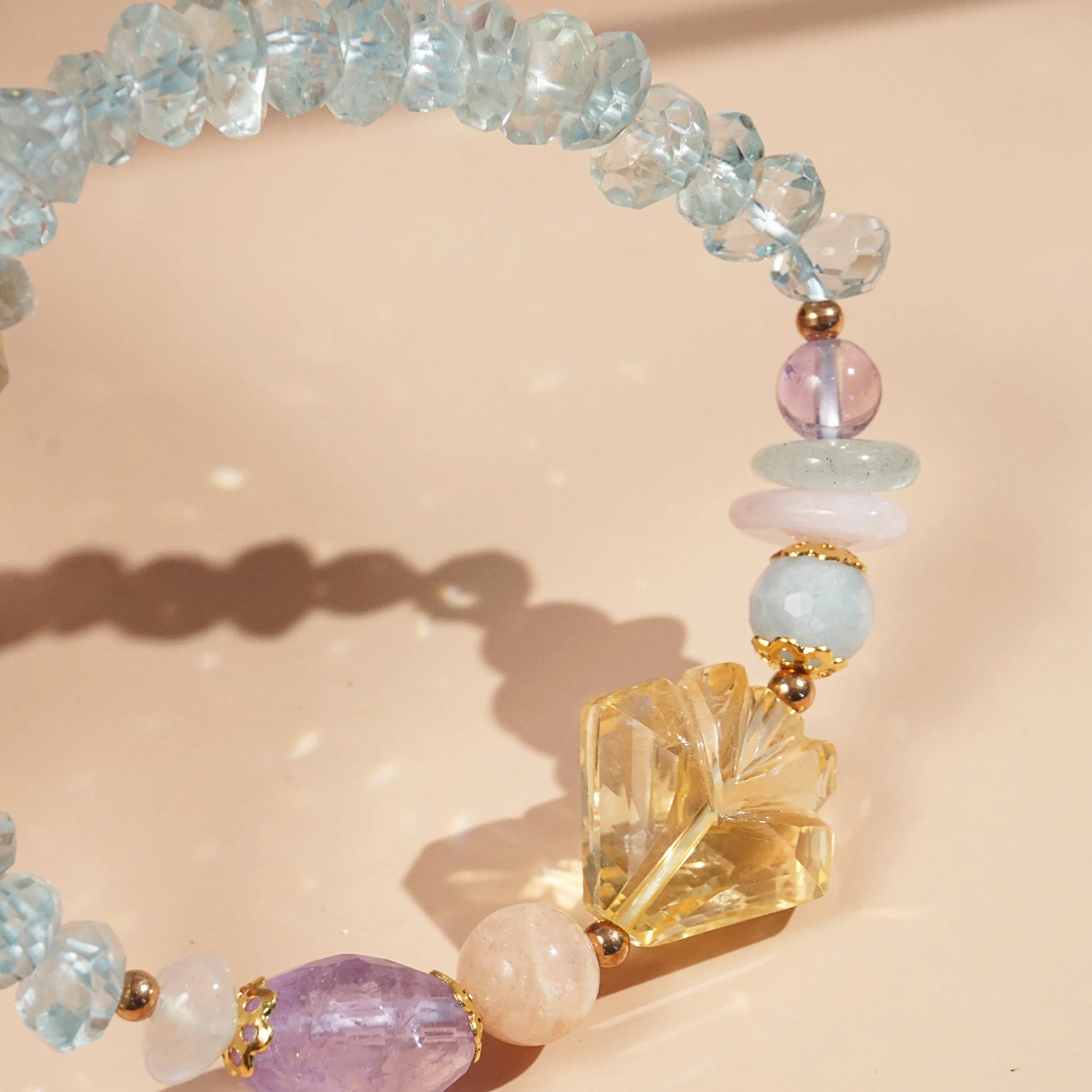 Citrine, Amethyst, Beryl, Moonstone and Aquamarine