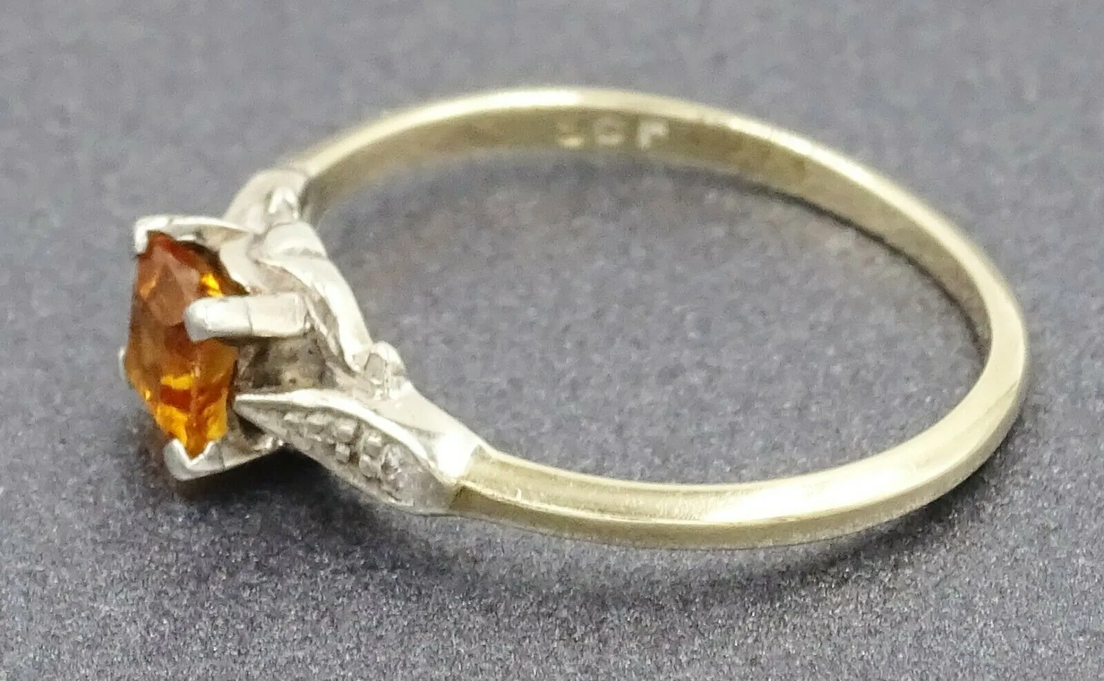 Citrine & Diamond 9ct Yellow & White Gold Ring