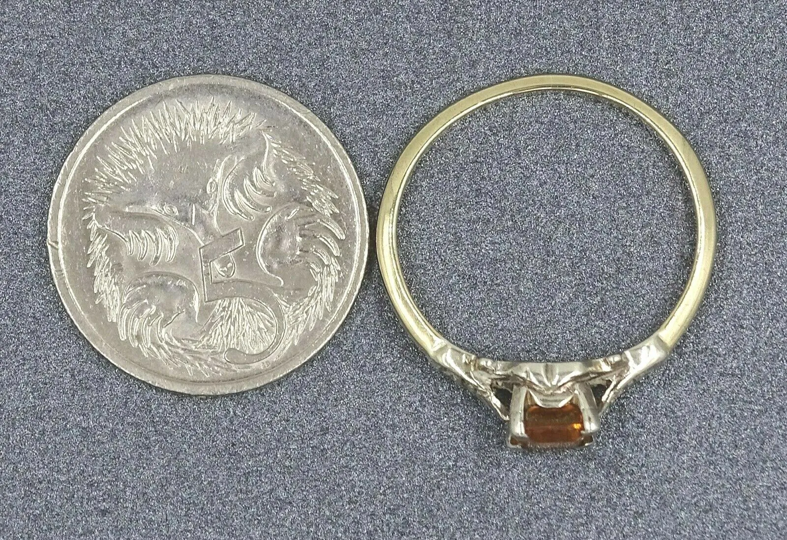 Citrine & Diamond 9ct Yellow & White Gold Ring