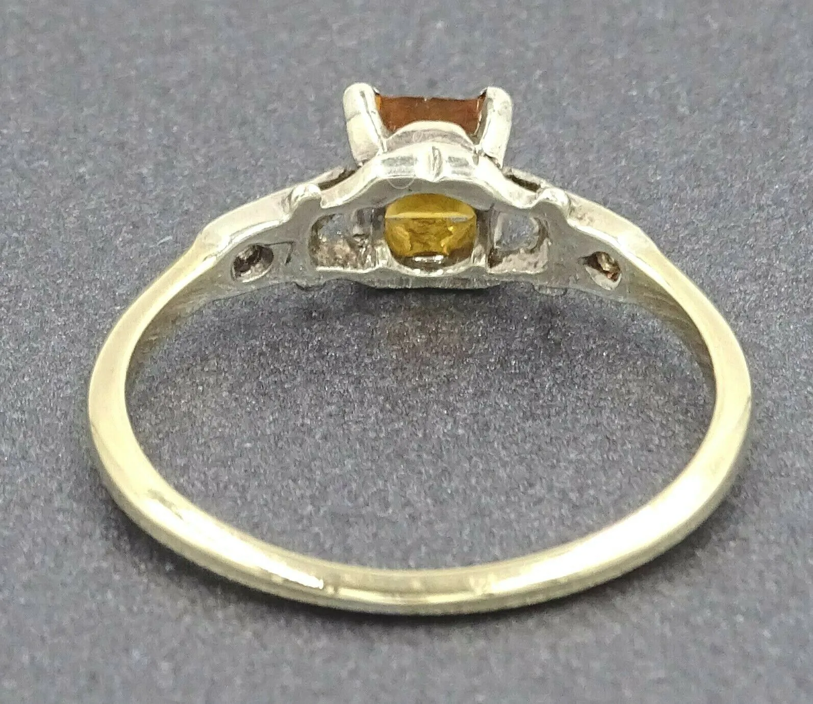 Citrine & Diamond 9ct Yellow & White Gold Ring