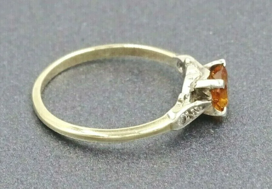 Citrine & Diamond 9ct Yellow & White Gold Ring
