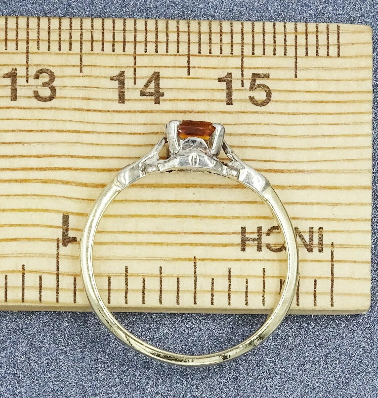 Citrine & Diamond 9ct Yellow & White Gold Ring