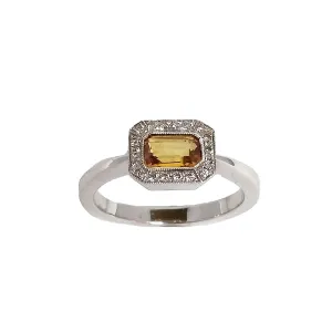 Citrine and Diamond Ring