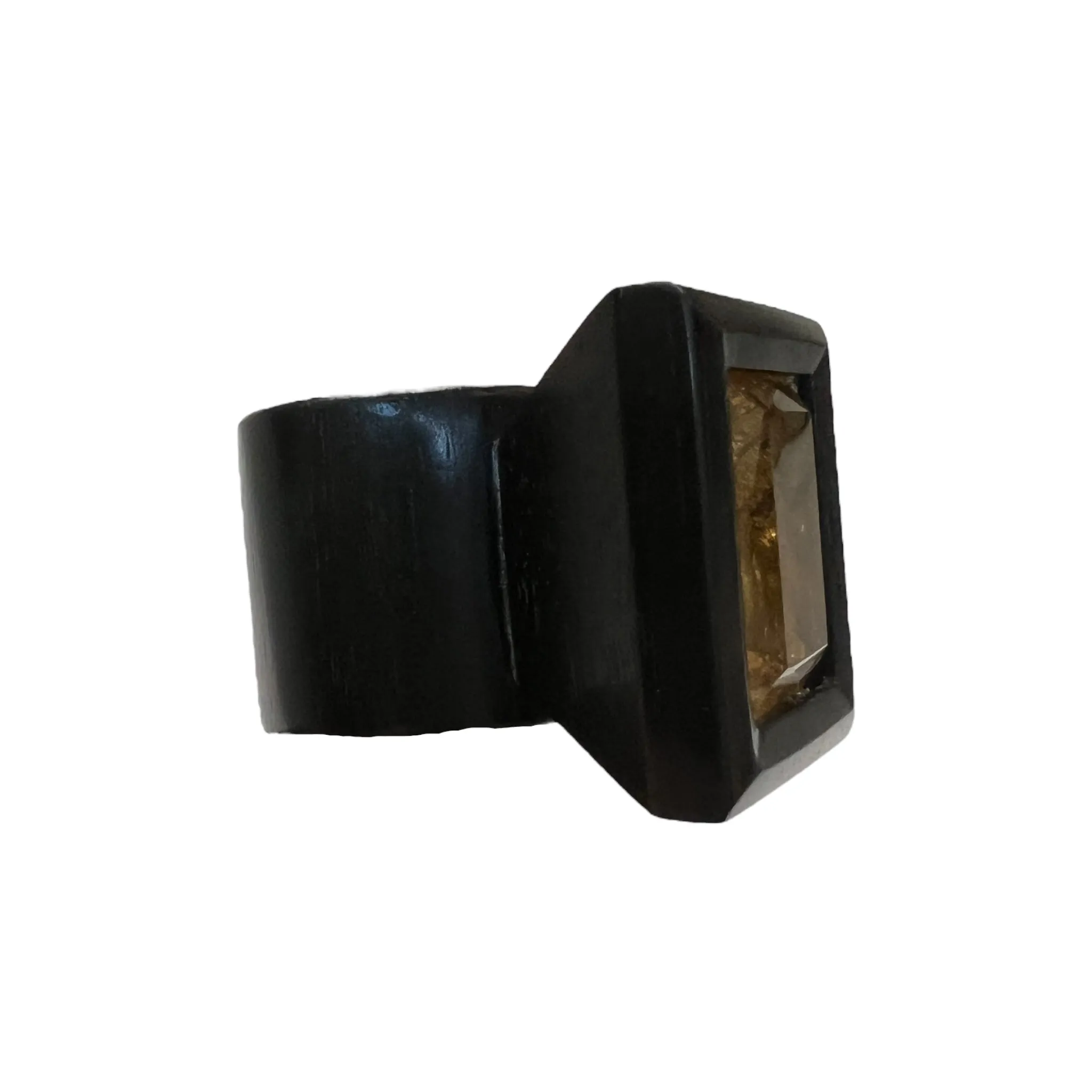 CITRINE / EBONY RING