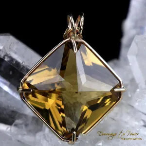 Citrine Magician Stone Pendant 14k 'Abundance Stone'