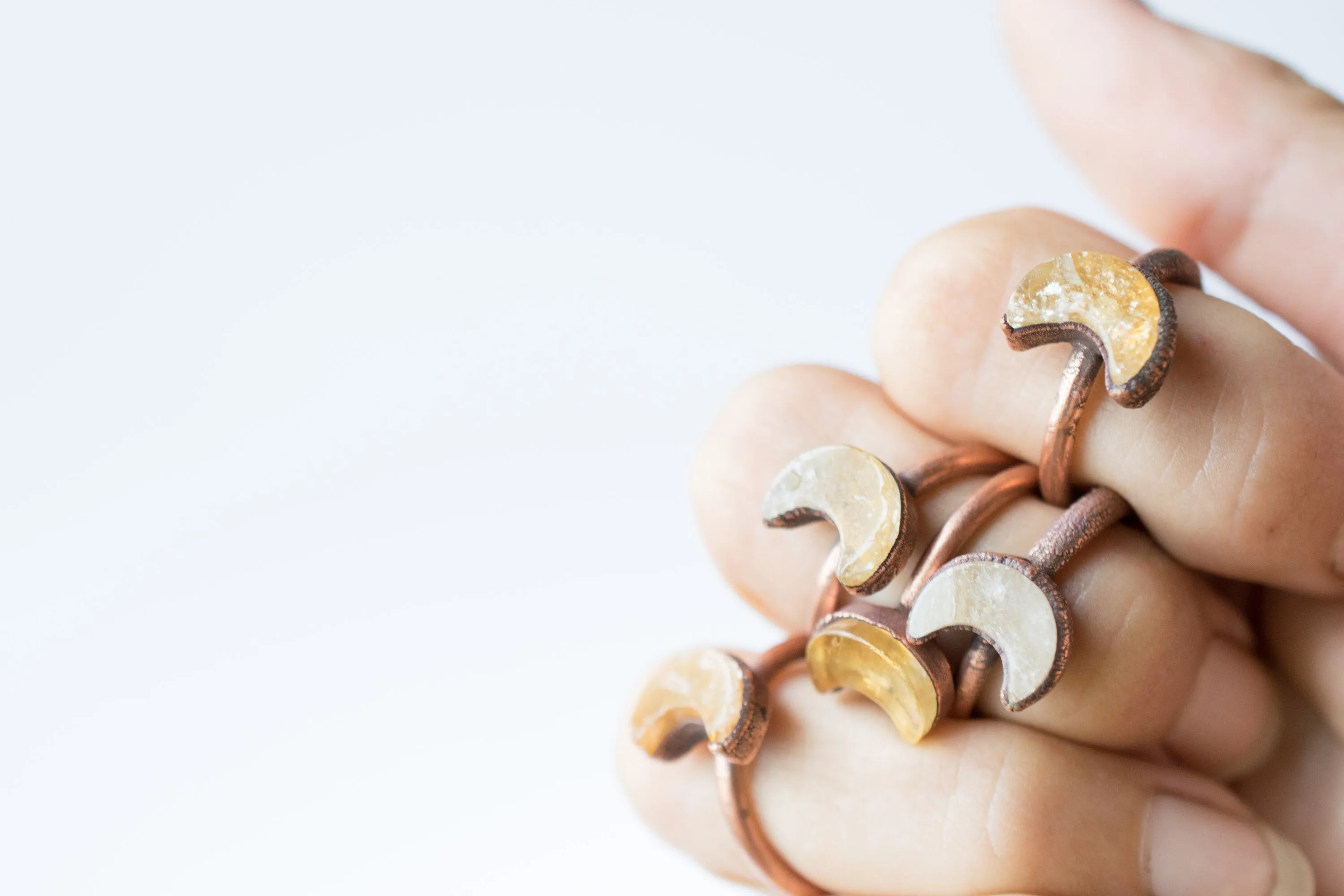 Citrine moon ring | Citrine crystal ring