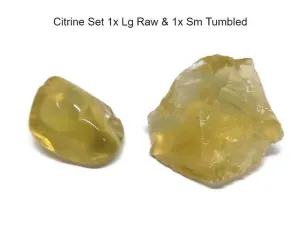 Citrine Natural Crystal Raw, Rough, Tumbled or a Set of Both Joy, Abundance and Light
