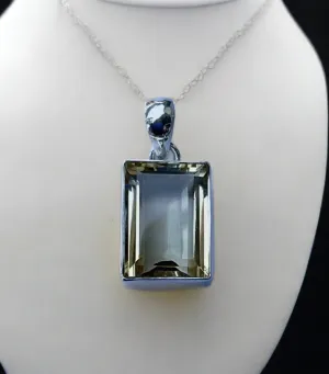 Citrine Rectangle Pendant Set In Sterling Silver