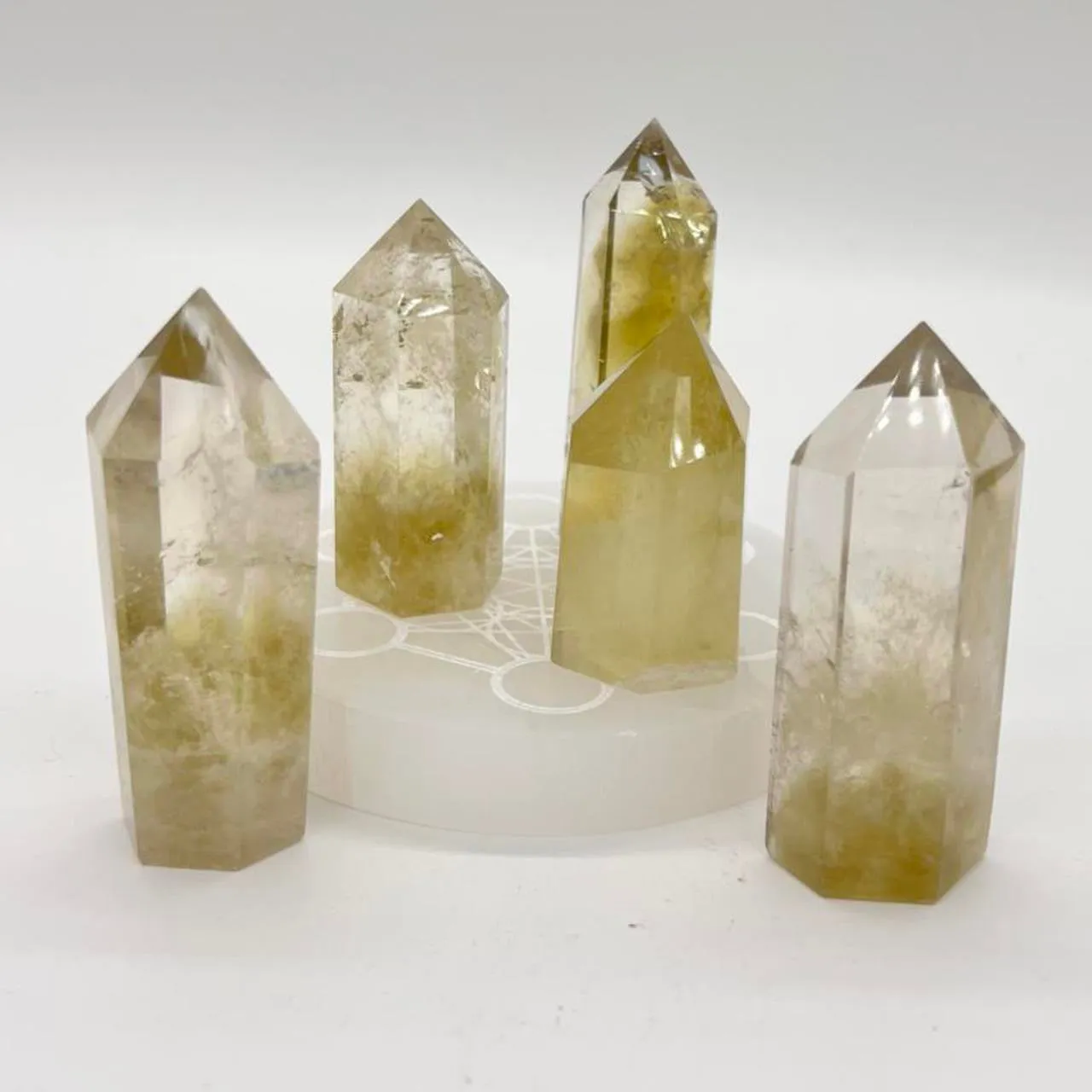 Citrine Tower Point Generator Natural Crystal Yellow Crystal