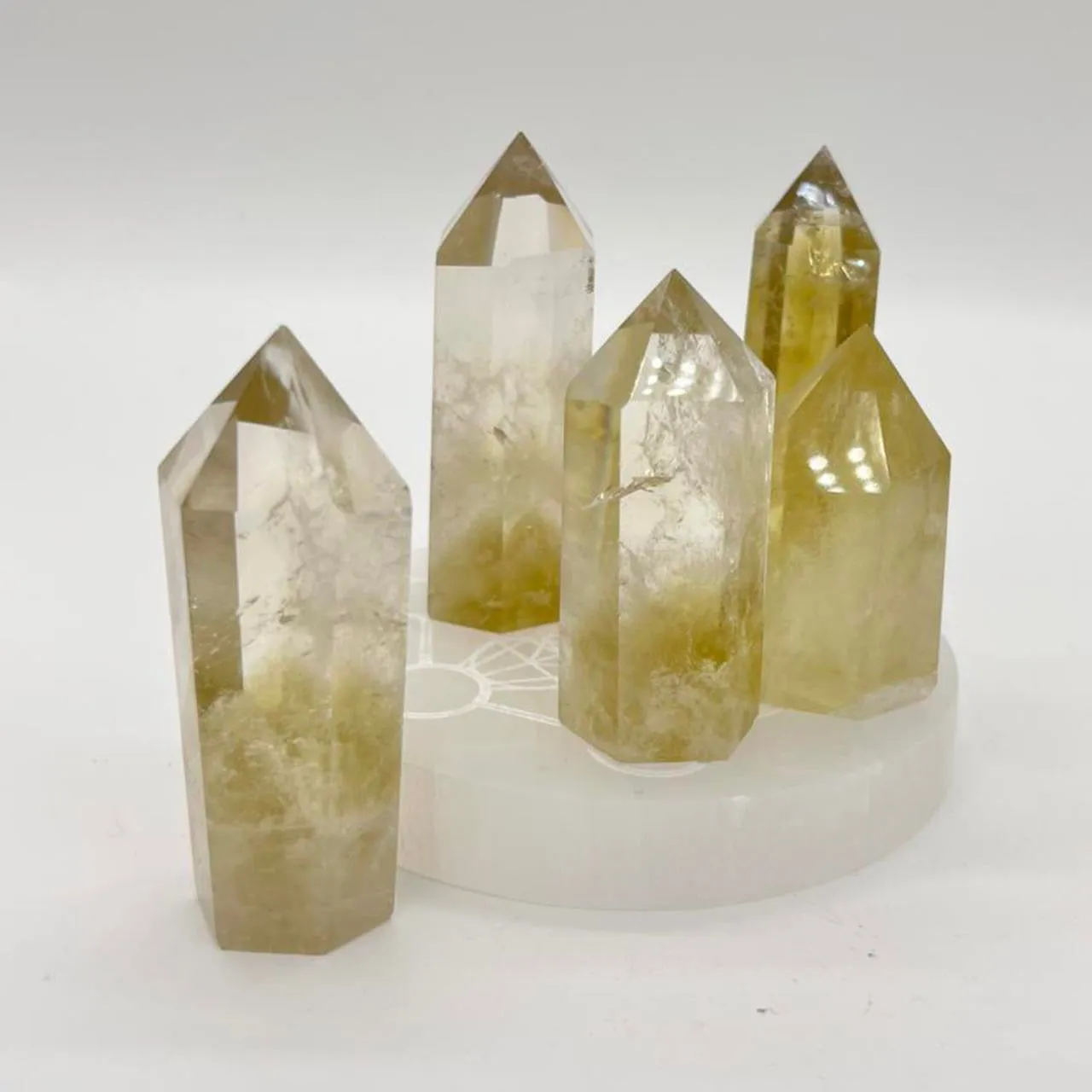 Citrine Tower Point Generator Natural Crystal Yellow Crystal
