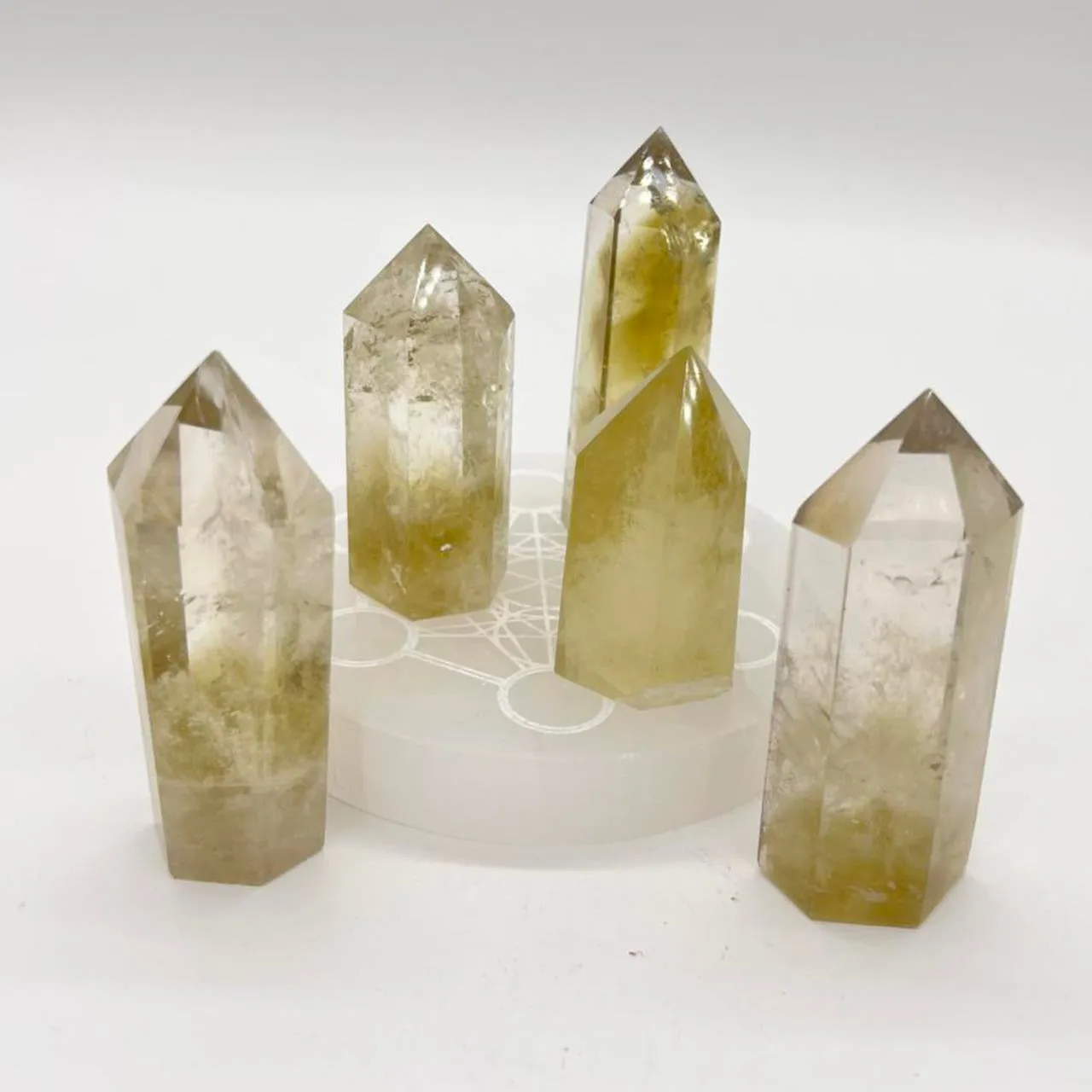 Citrine Tower Point Generator Natural Crystal Yellow Crystal