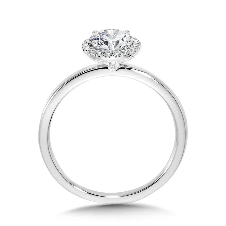 Classic Straight Halo Engagement Ring