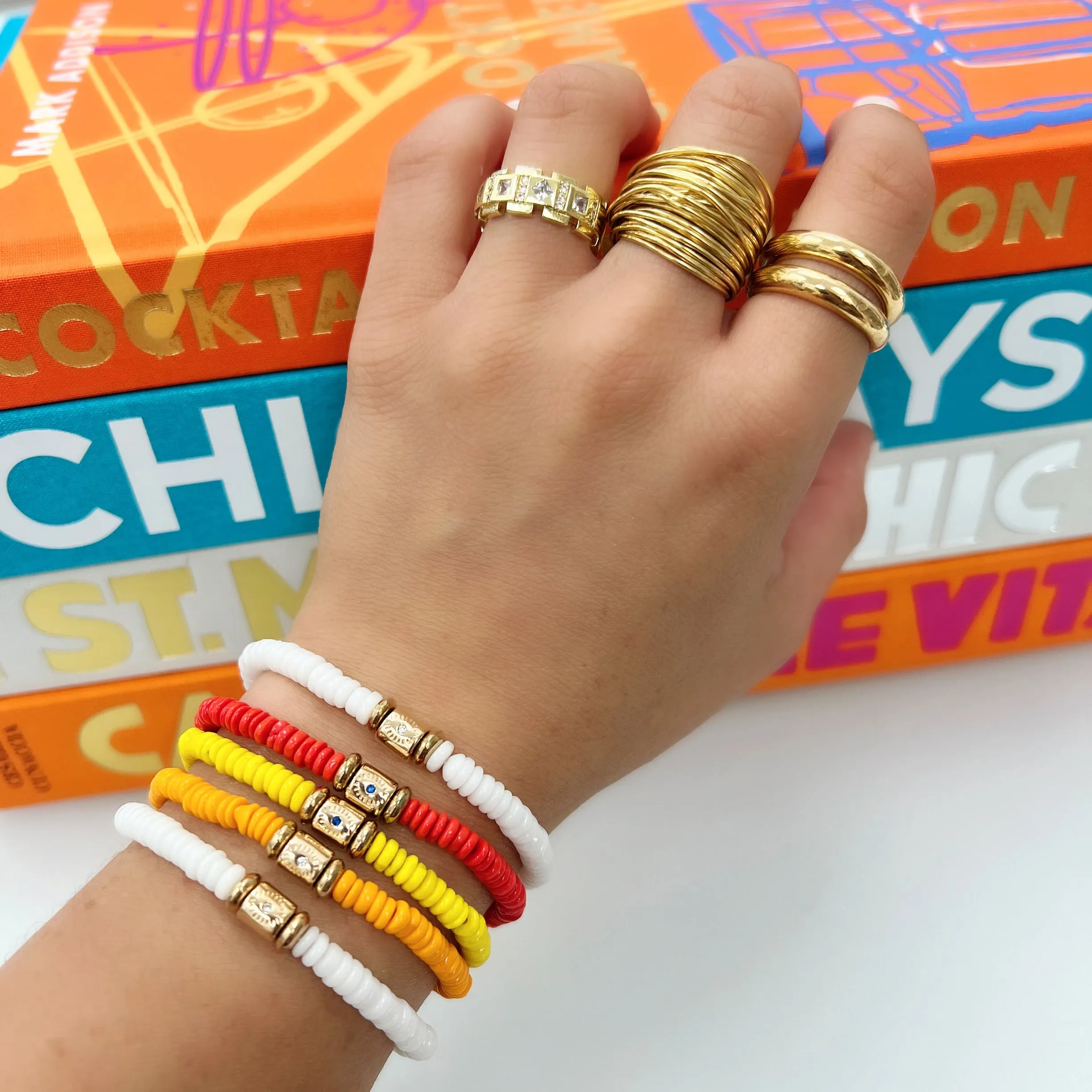 Colored Puka Eye Bracelet