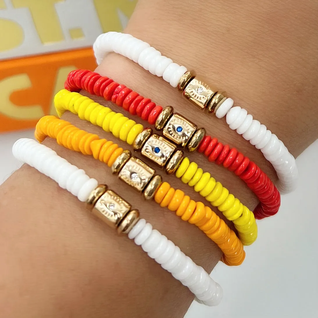 Colored Puka Eye Bracelet