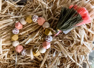 Cowboy Beaded Bangle Key Chain Bracelet