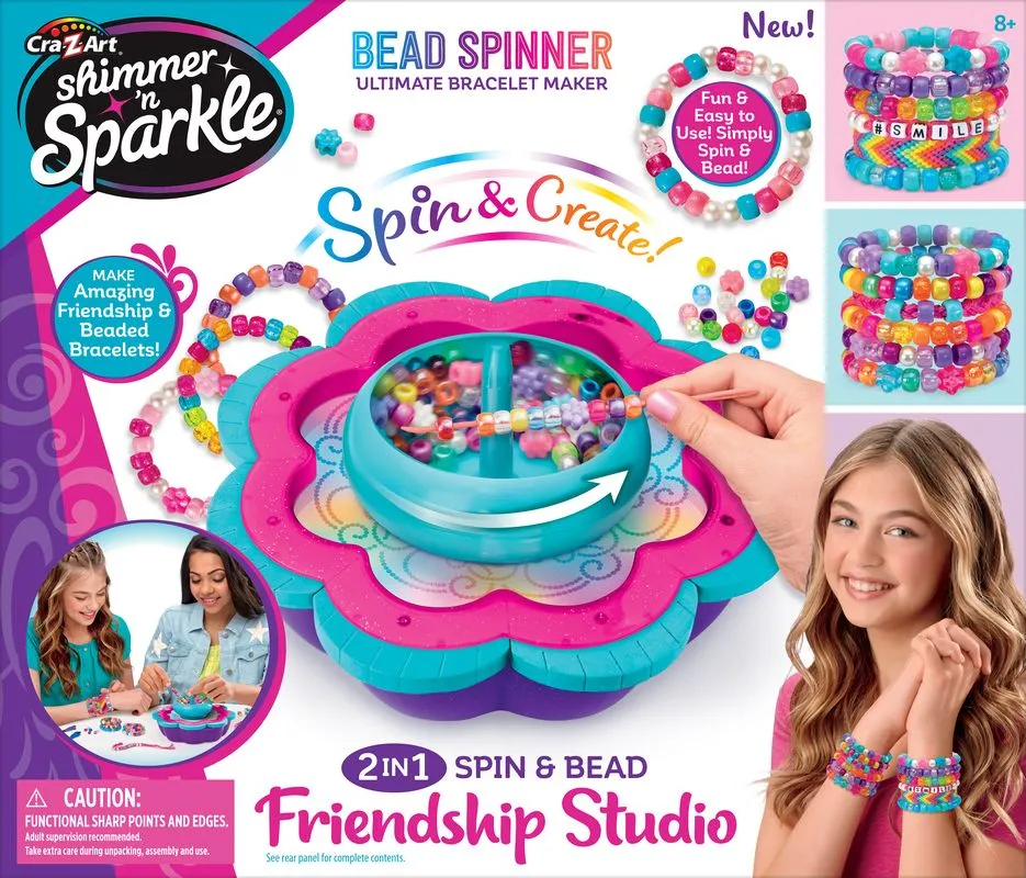 Cra-Z-Art Shimmer 'N Sparkle 2 In 1 Spin & Bead Friendship Studio