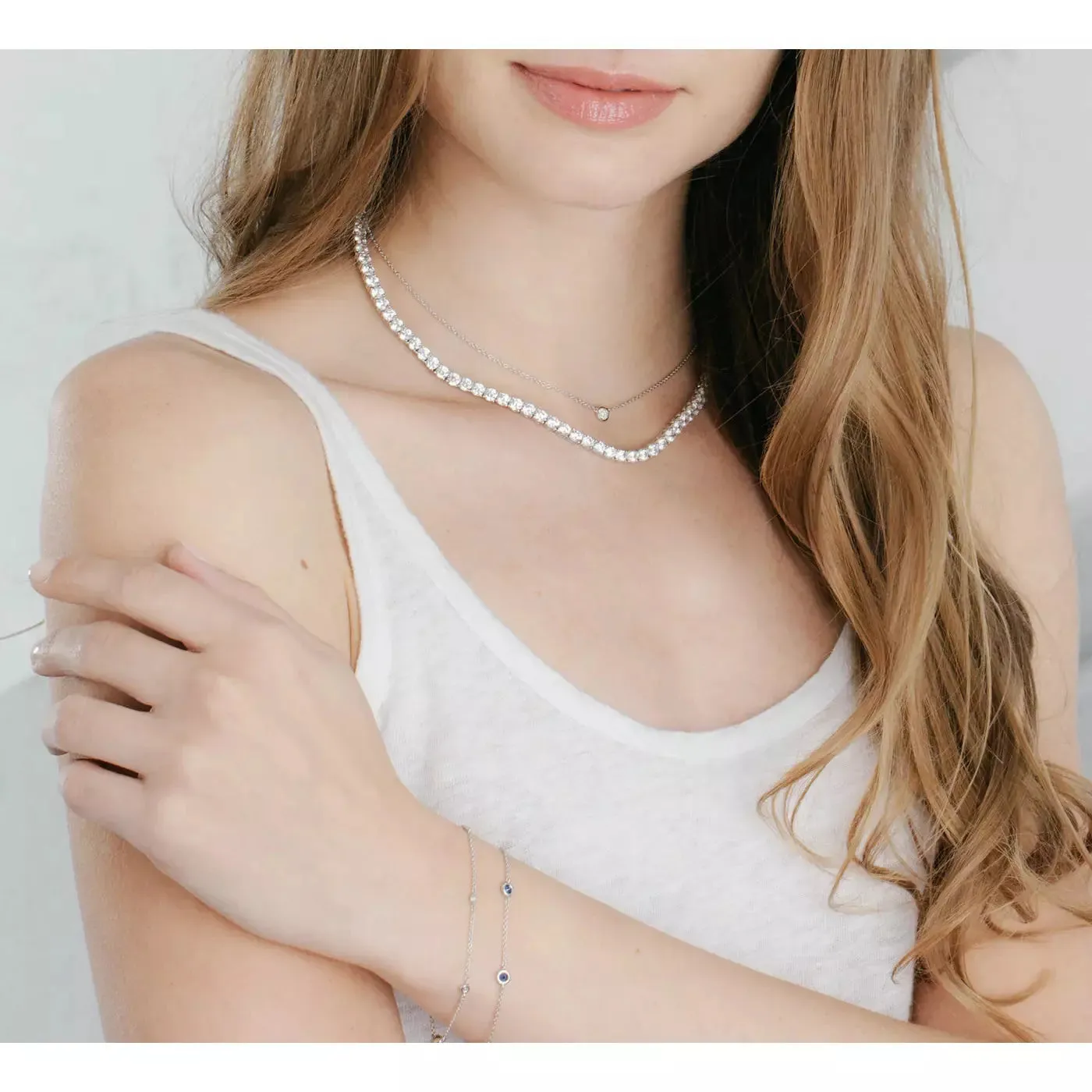Crislu Cubic Zirconia   Tennis Necklace -  23.35 cttw-16 in