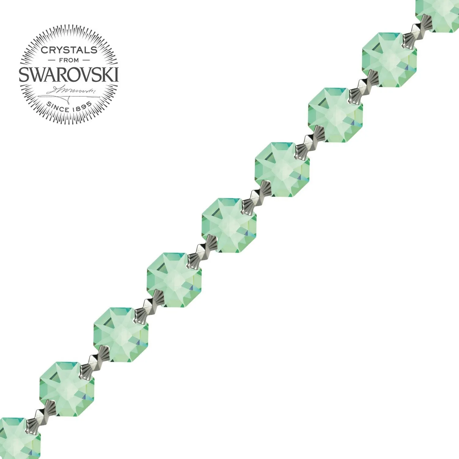 Crystal Garland Swarovski Strass Light Peridot Octagon Lily Prisms Crystal Strand