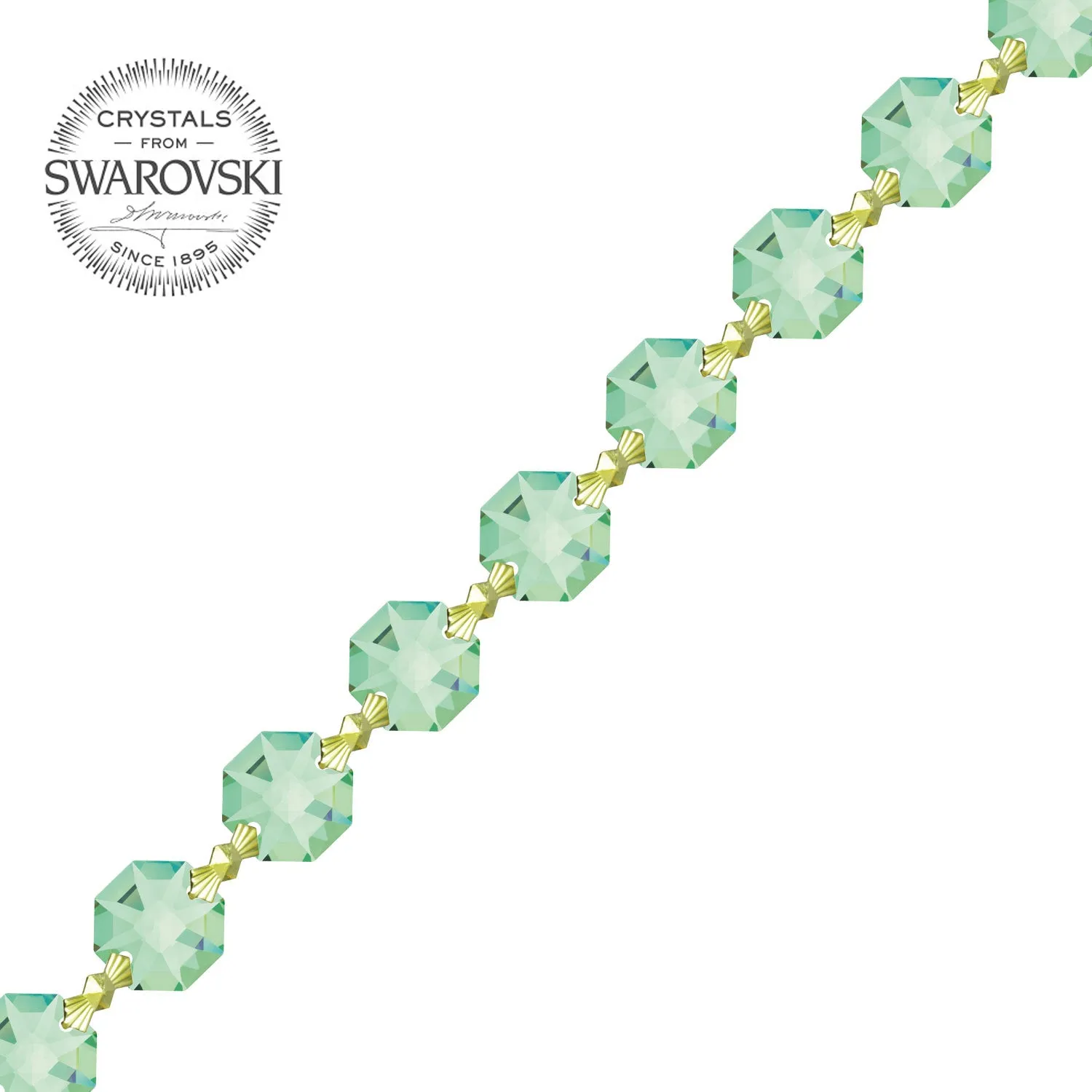 Crystal Garland Swarovski Strass Light Peridot Octagon Lily Prisms Crystal Strand