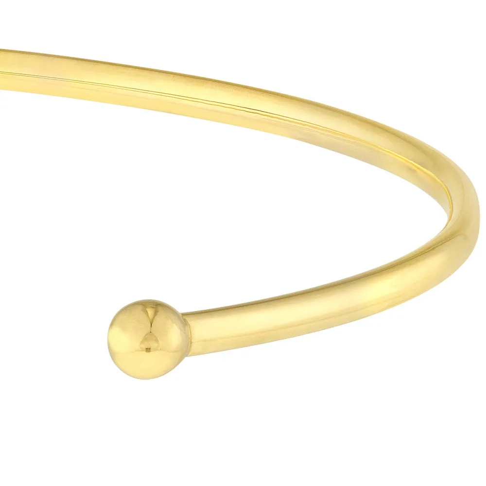 Cuff Bangle with Beaded Ends