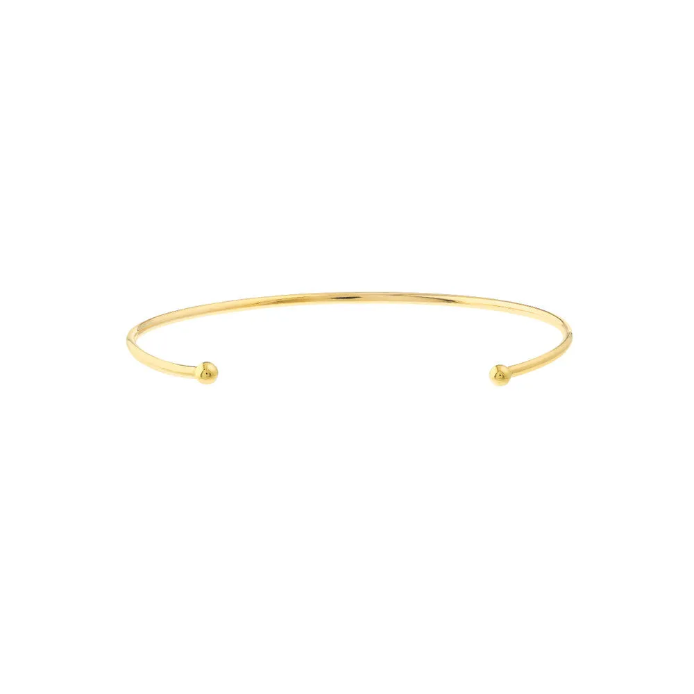 Cuff Bangle with Beaded Ends