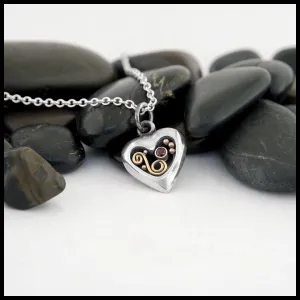 Dainty Heart Pendant with Garnet