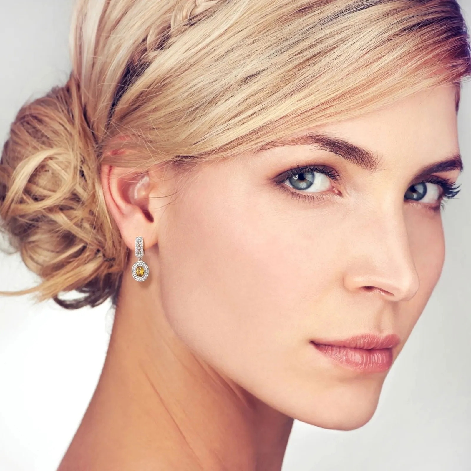 Designer Oval Shape Citrine Drop Earrings | Irosk Australia ®