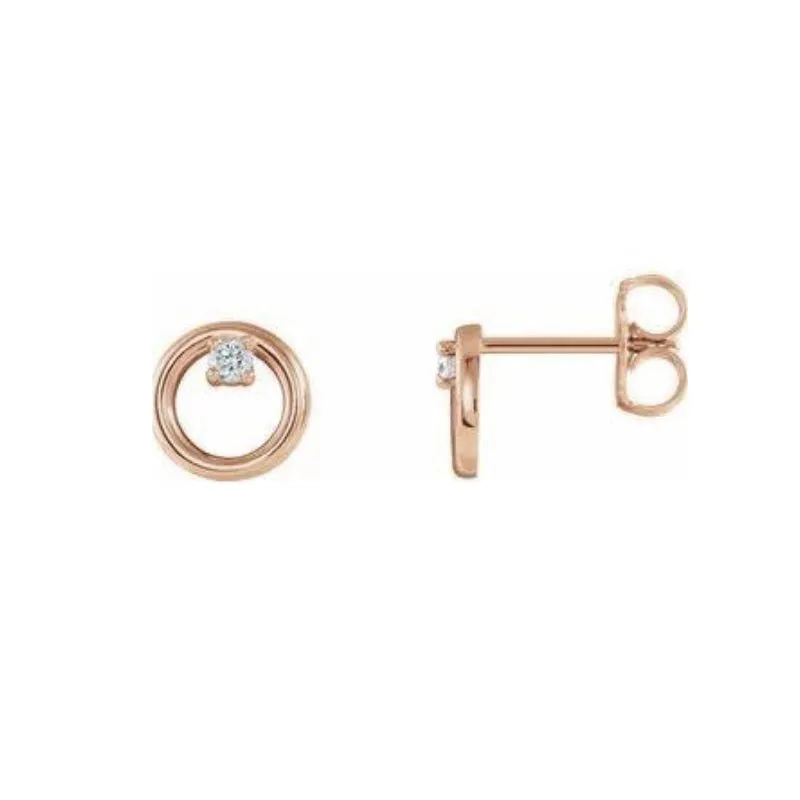 Diamond Accent Gold Circle Stud Earrings
