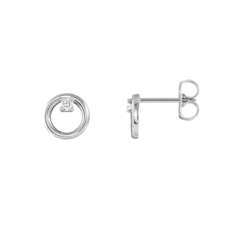 Diamond Accent Gold Circle Stud Earrings