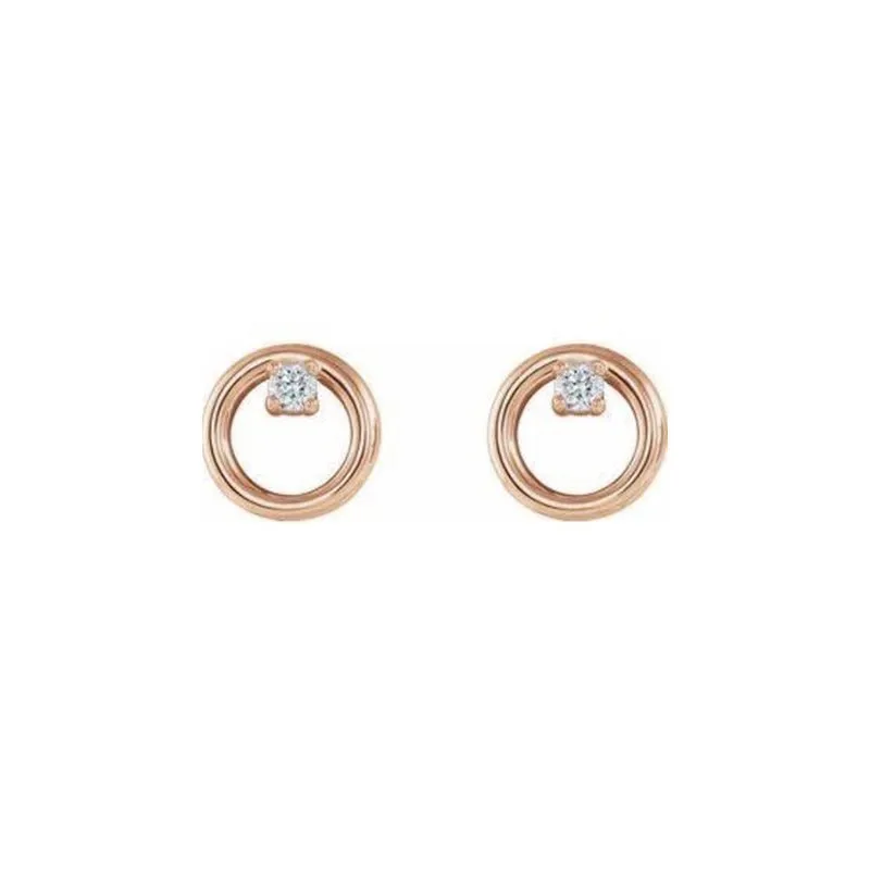 Diamond Accent Gold Circle Stud Earrings