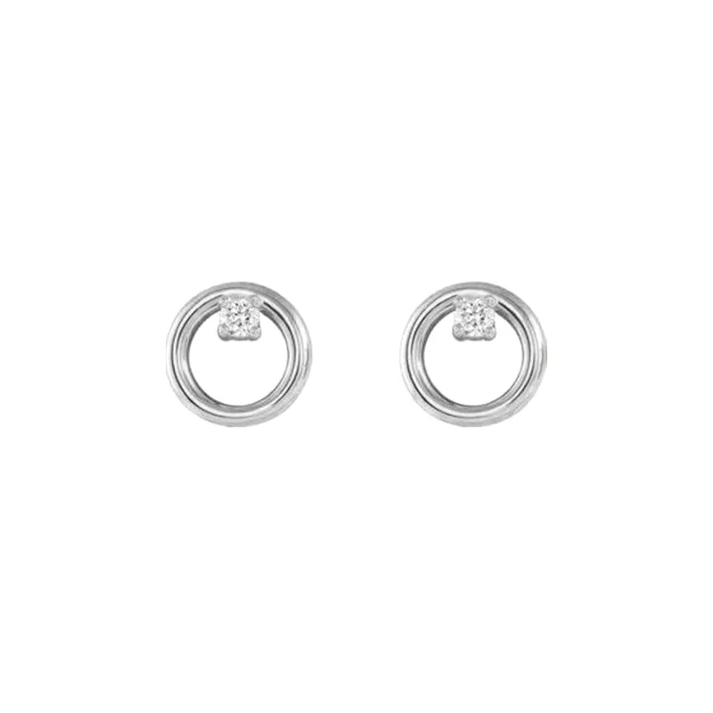 Diamond Accent Gold Circle Stud Earrings