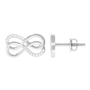 Diamond and Gold Twin Infinity Stud Earring