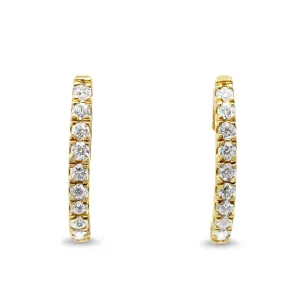 Diamond Hoop Earrings - 18ct Yellow Gold
