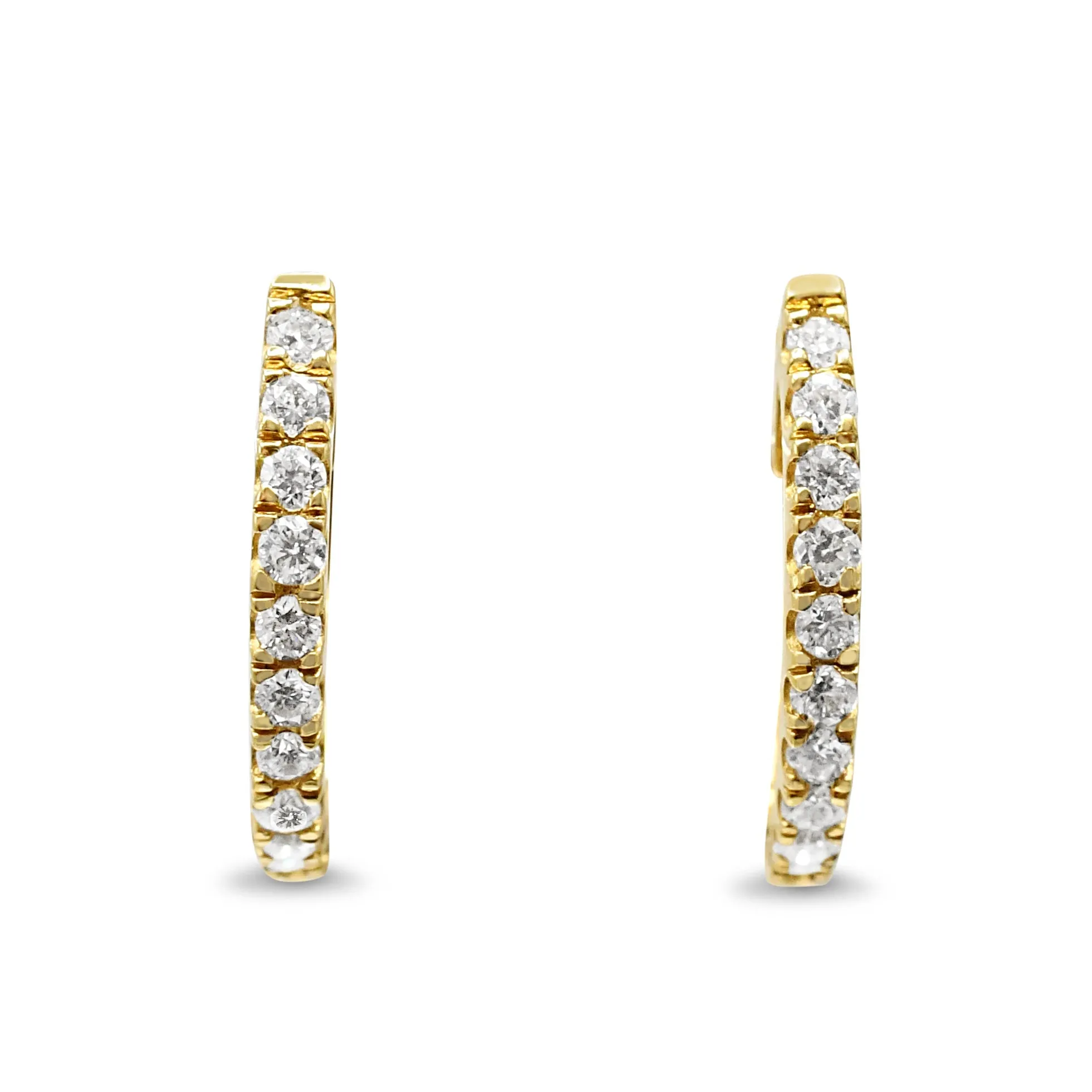 Diamond Hoop Earrings - 18ct Yellow Gold