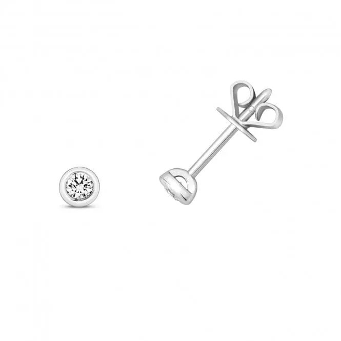 Diamond Jewellery 18ct Gold Diamond Rubover Stud Earrings EDQ170W