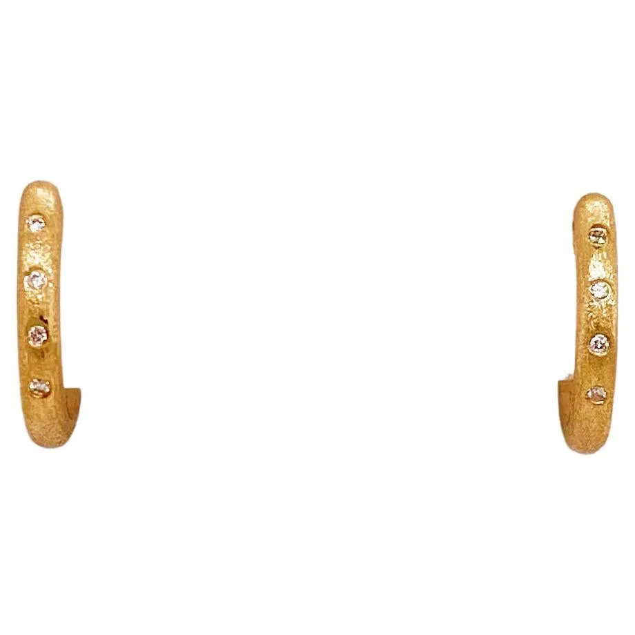 Diamond Satin Huggie Earrings