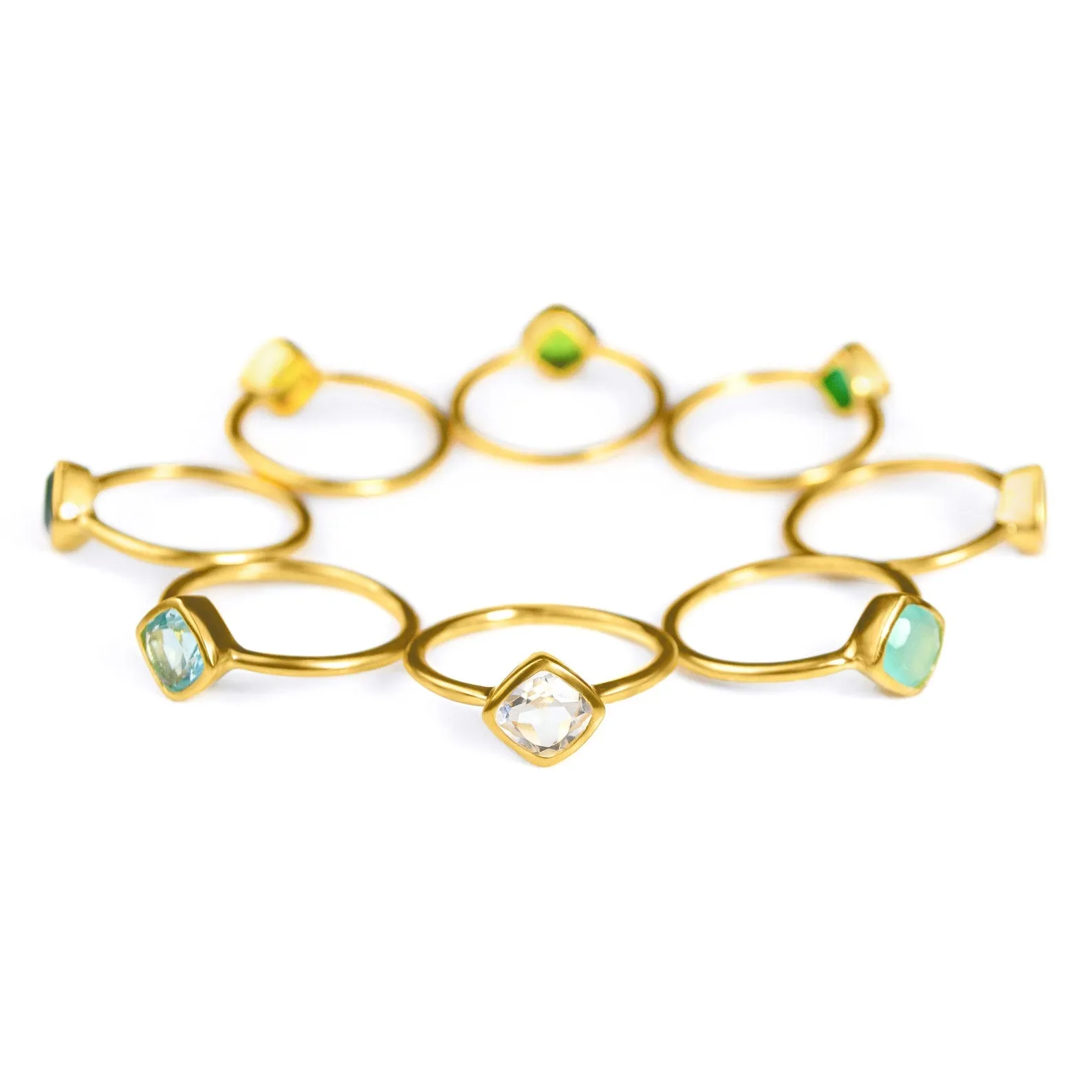 Diamond Shape Citrine Stacking Ring • November Birthstone
