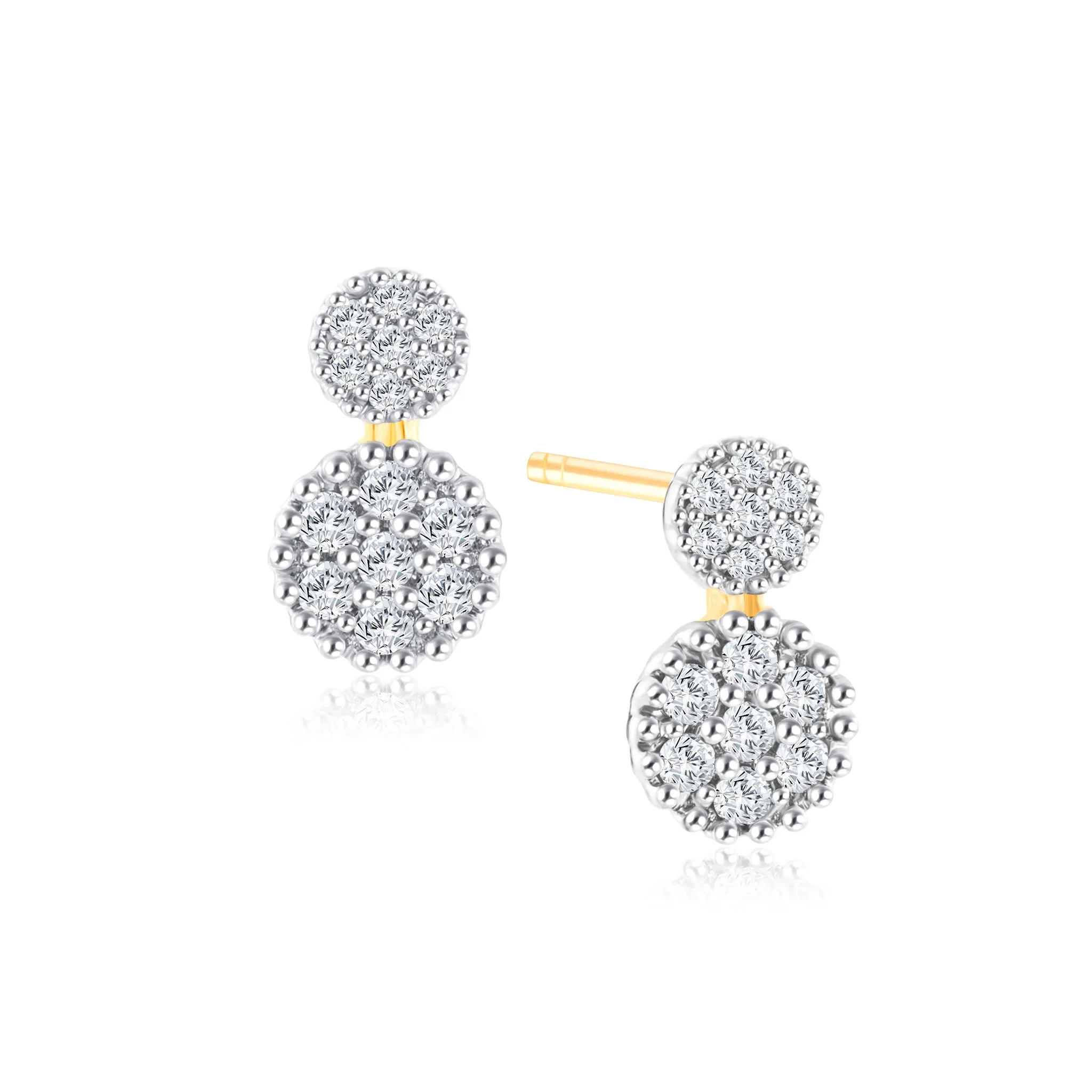 Double Circle Diamond Earrings