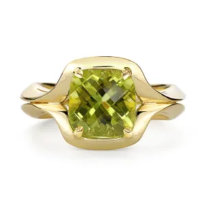 Duet Peridot and Yellow Gold Ring