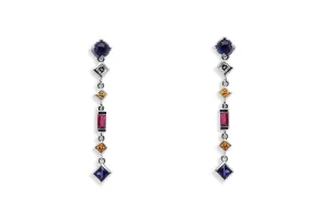 Earrings 18kt Gold Gemstone Drops & Diamonds