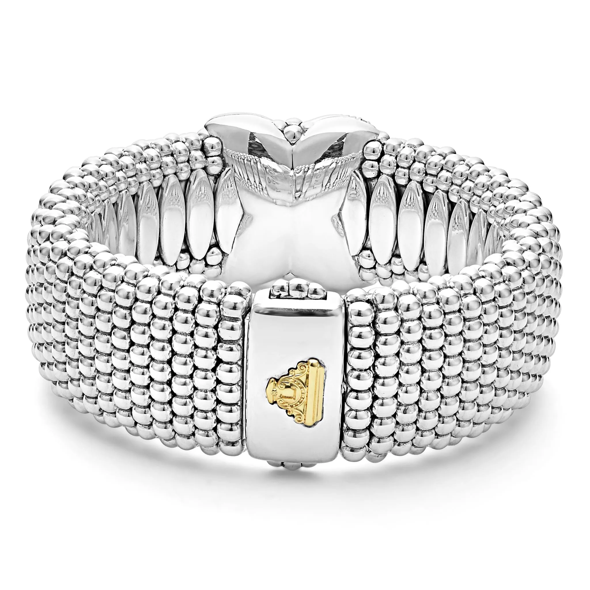 Embrace Two-Tone X Diamond Caviar Bracelet | 23mm