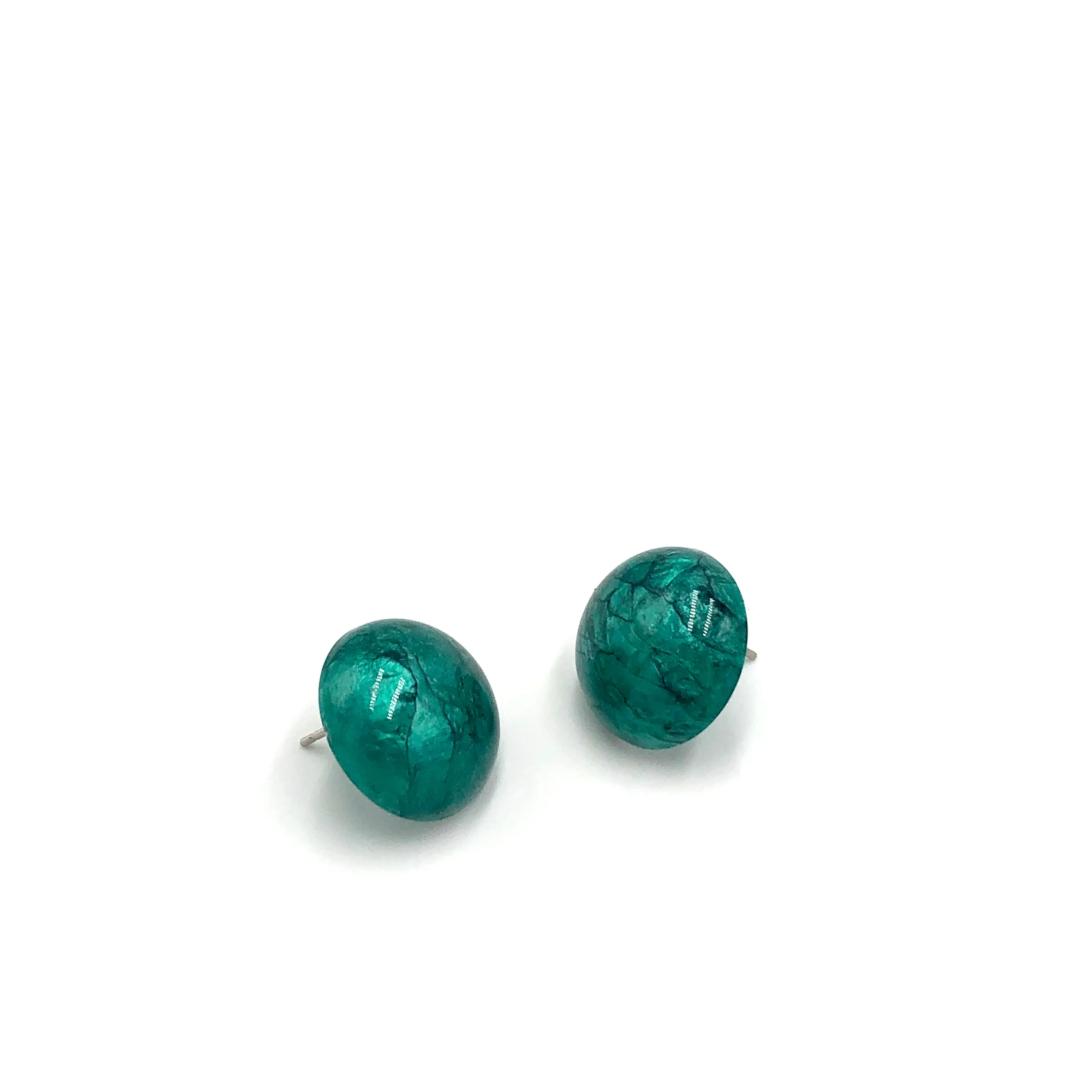 Emerald Capiz Lucite Stud Earrings *