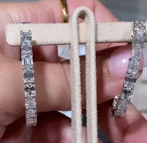 Emerald cut hoop earrings (SKU E030)