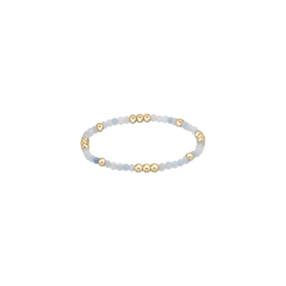 enewton 6.25" Worthy Pattern 3mm Gemstone Bead Bracelet - Aquamarine