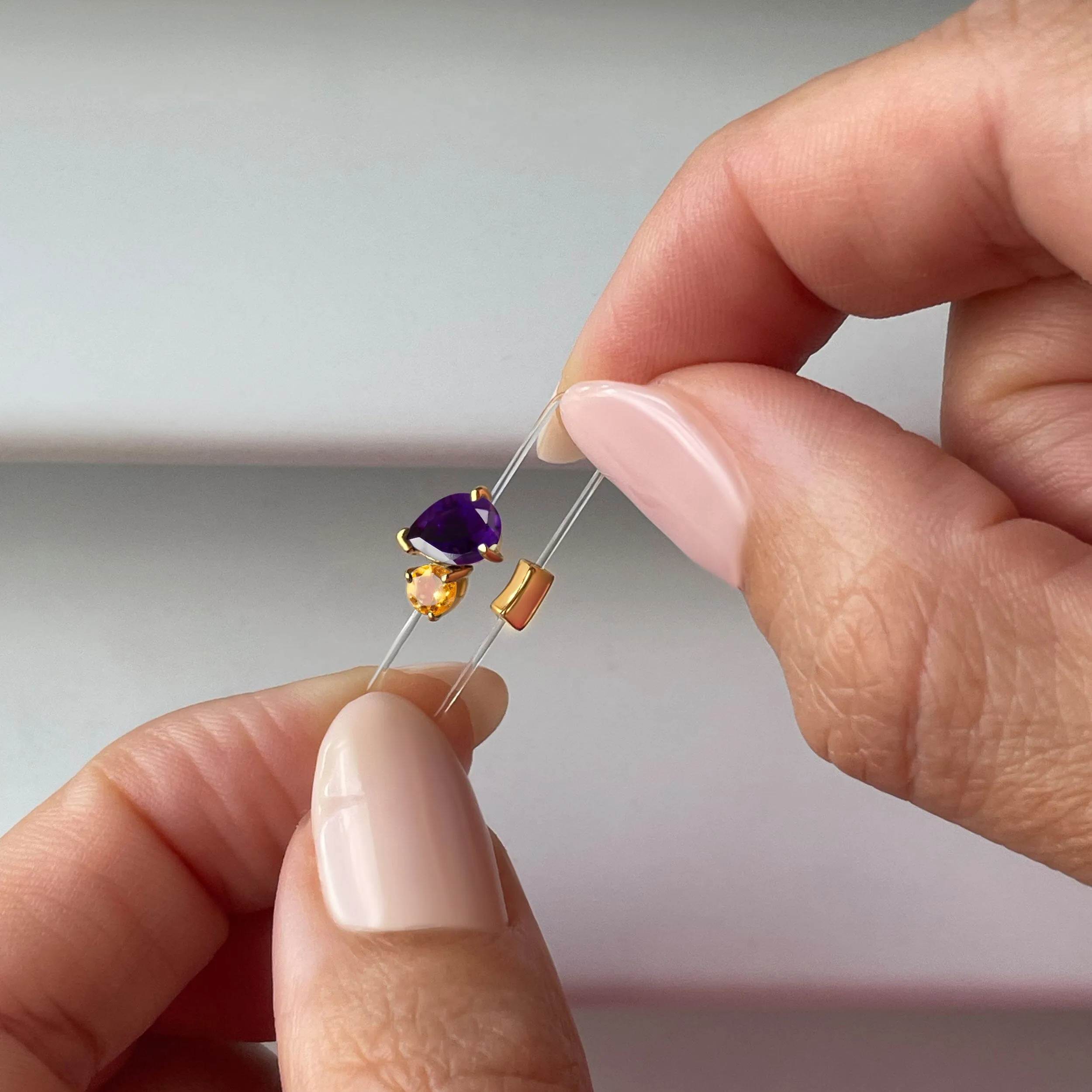 Floating Ring - Toi Et Moi Amethyst & Citrine